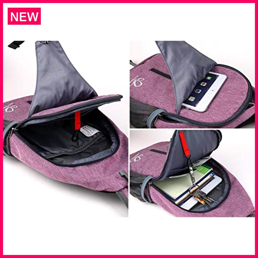 Polyester Crossbody Sling Backpack, Adjustable St… - image 5